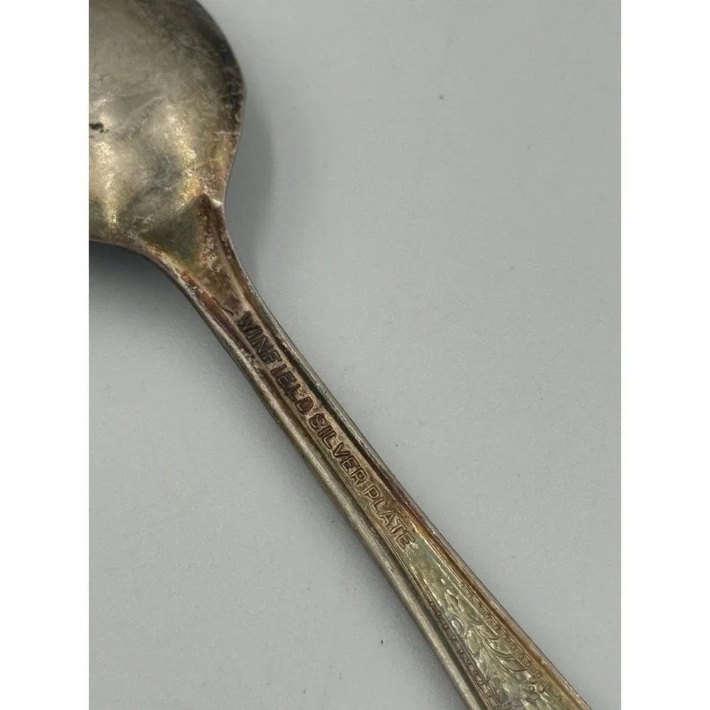 Vintage Wm A Rogers Silverplate 4.5" Spoons Lot of 9 Ornate Flatware - Picture 6 of 9